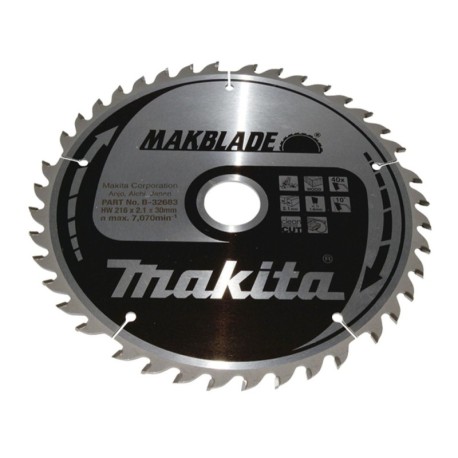 Medžio pjovimo diskas MAKITA 216x30x2,1mm 40T 10 